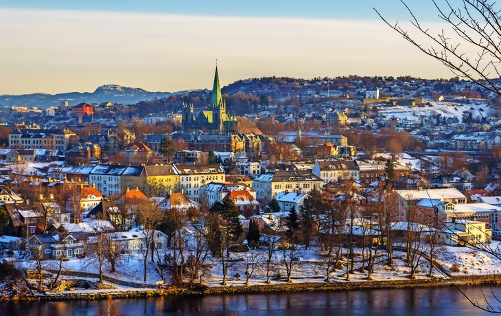 Winteransicht von Trondheim in Norwegen