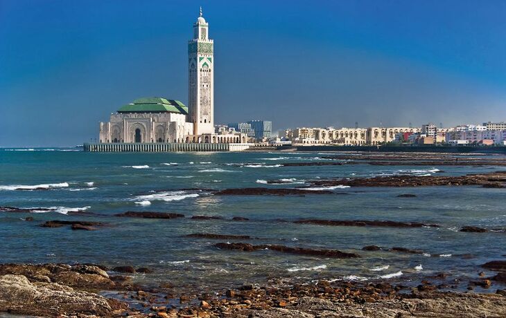 Minarett der Moschee Hassan II. in Casablanca, Marokko