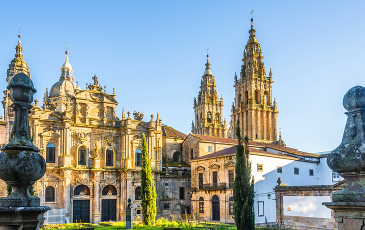 Ansicht an der Santa Catarina-Kapelle in Santiago de Compostela, Spanien