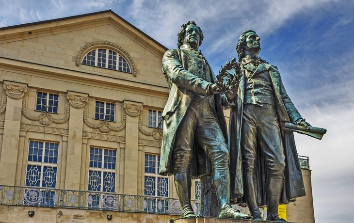 Goethe-Schiller-Denkmal in Weimar, Deutschland