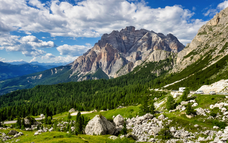 Valparola-Pass in den Dolomiten