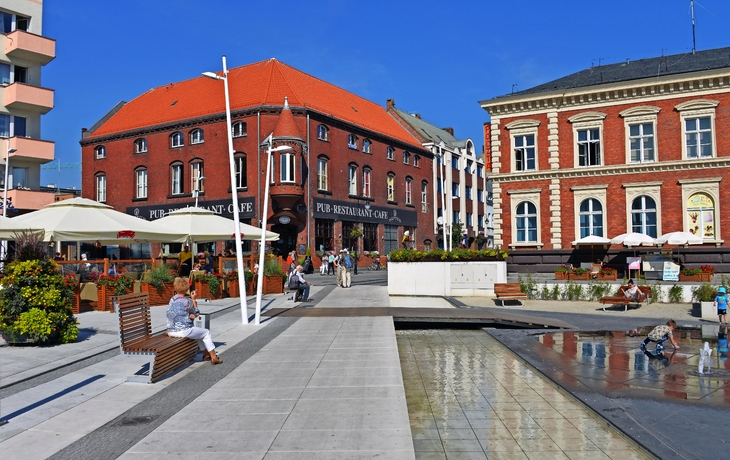 Platz mit Wasserspielen in Swinemünde