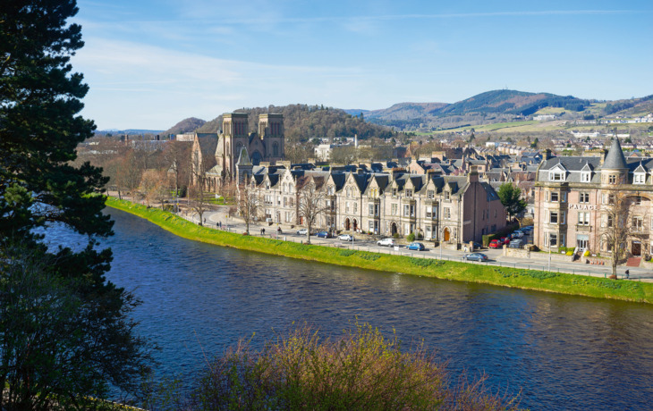 INVERNESS,SCOTLAND 10. April,2015: Inverness Stadt,Schottland,auf