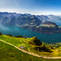 Aussicht auf den Vierwaldstättersee mit Rigi und Pilatus