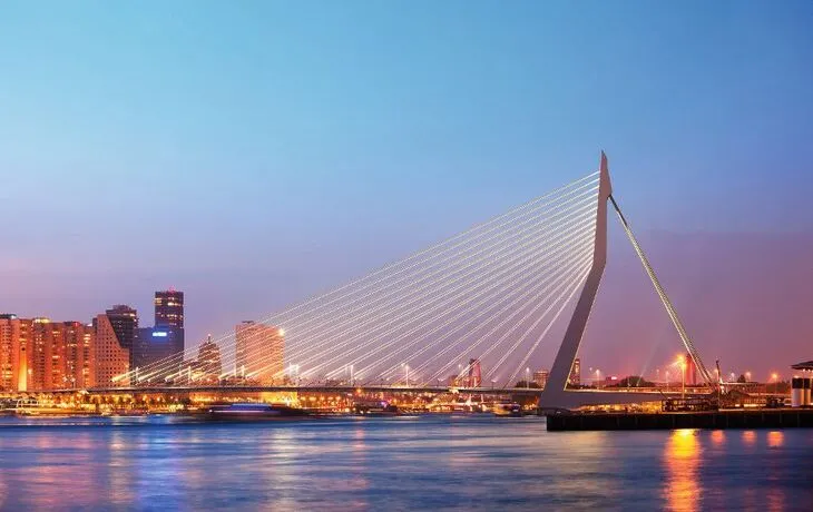 Erasmus Bridge in Rotterdam at Twilight