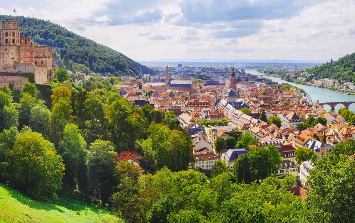 Heidelberg Panorama mit Schloss und Alter Brücke