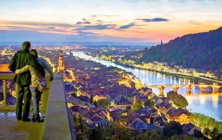 Blick vom Heidelberger Schloss auf die Stadt