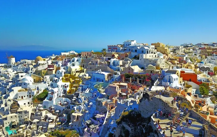 Santorini im Ägäischen Meer in Griechenland