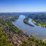 Panorama vom Drachenfels auf den Rhein